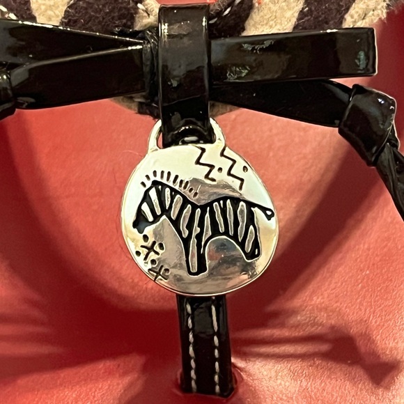 Brighton "Ofelia" Zebra Print Leather Thong Sandals - Picture 10 of 13